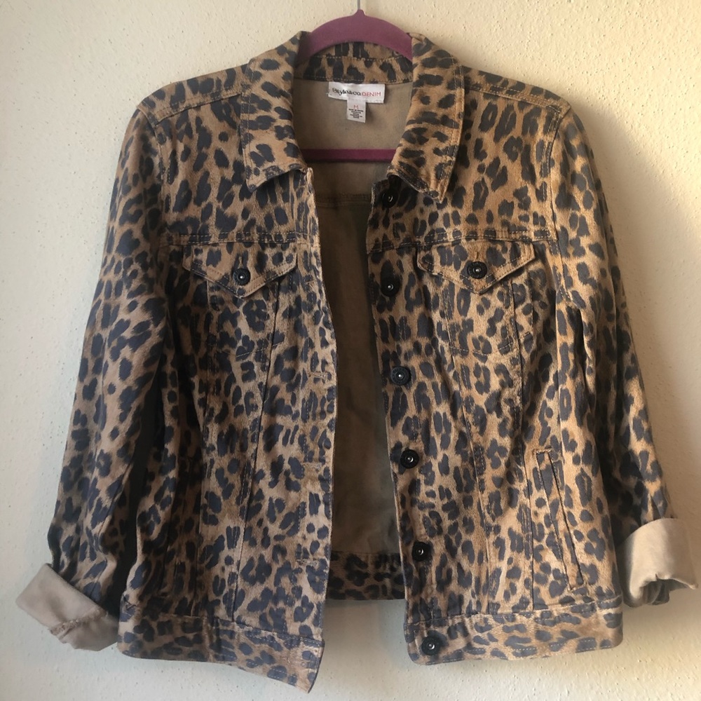 Style & Co.  Denim Animal Print Jacket